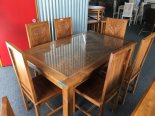AGUNG Hand Carved Table with 6 Matching Chairs